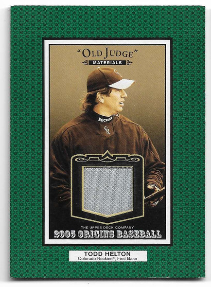 Todd Helton 2005 UD Origins Old Judge Materials JERSEY Card OJ-HE