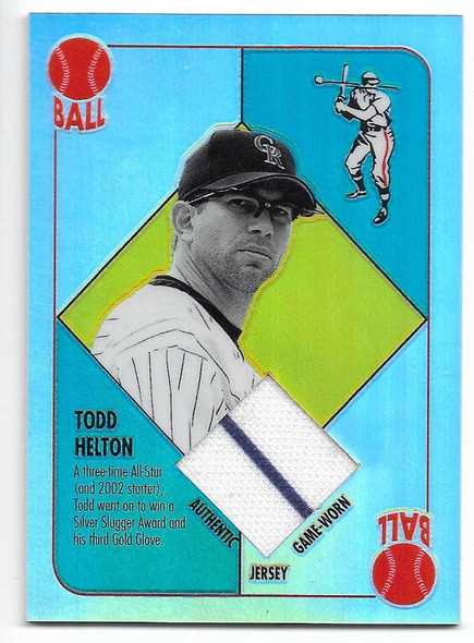 Todd Helton 2003 Topps Chrome Relics Refractors Red Back JERSEY Card RBCR-TH