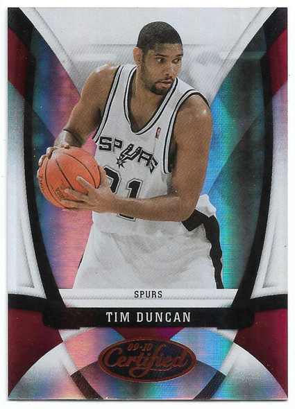 Tim Duncan 2009-10 Panini Certified Red Foil Card 25 174/250