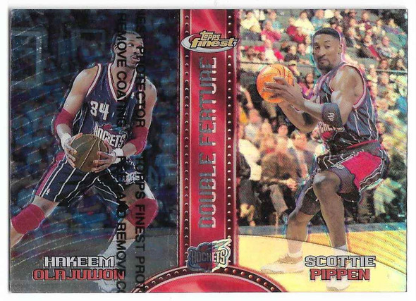 Scottie Pippen Hakeem Olajuwon 1999-00 Finest Double Feature Refractor Card DF1