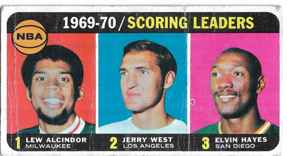 Lew Alcindor, Jerry West, Elvin Hayes 1970-71 Topps Card 1