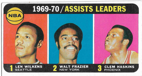 Len Wilkens, Walt Frazier, Clem Haskins 1970-71 Topps Card 6