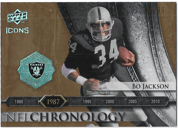 Bo Jackson 2008 Icons Football NFL Chronology Card CHR14 86/99