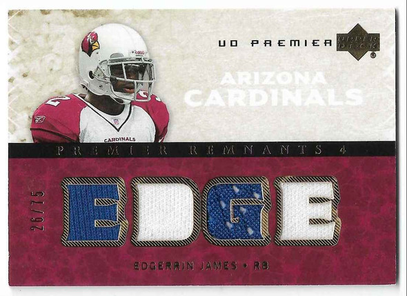 Edgerrin James 2007 UD Authentics Premier Remnants Gold Jersey Card PR4-EJ 26/75