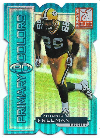 Antonio Freeman 1999 Donruss Elite Primary Colors Die-Cut Blue Card 20 17/50