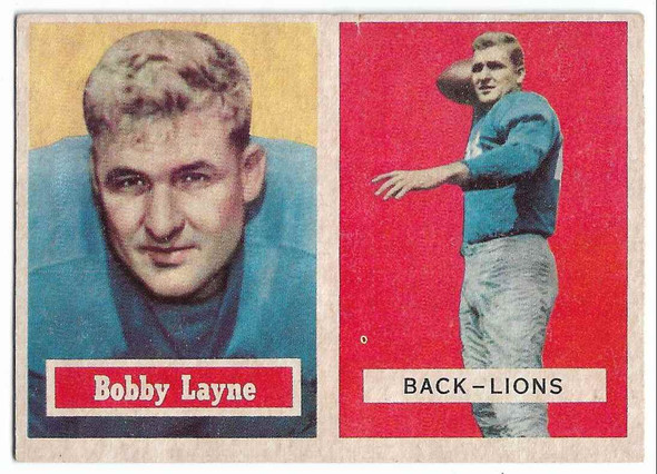 Bobby Layne 1957 Topps Card 32