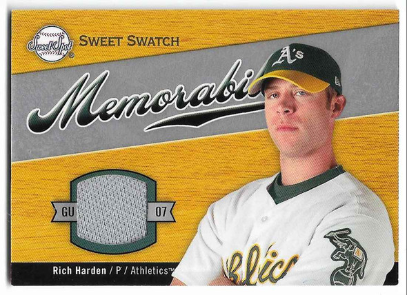 Rich Harden 2007 Upper Deck Sweet Spot Swatch Memorabilia Card SW-RH