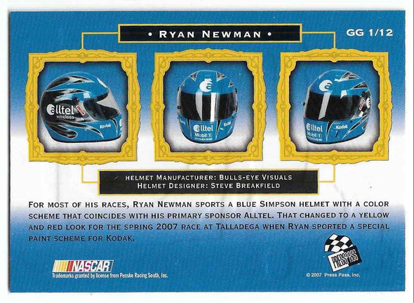 Ryan Newman 2001 Press Pass VIP Gear Gallery Card GG1