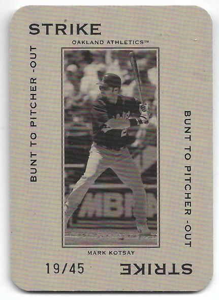Mark Kotsay 2005 Donruss Throwback Threads Polo Grounds Bunt to Pitcher-Out Card PG-13 19/45