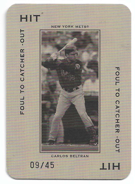 Carlos Beltran 2005 Donruss Throwback Threads Polo Grounds Foul to Catcher-Out Card  PG-71  09/45