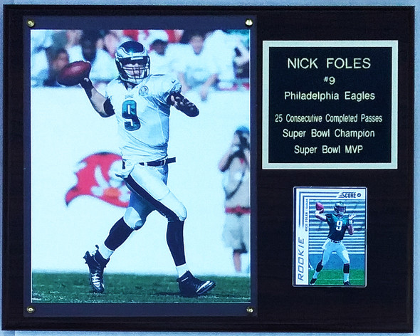 Nick Foles Philadelphia Eagles 12x15 Cherry-Finished Stats Plaque