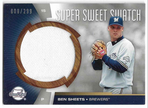 Ben Sheets 2006 Upper Deck Sweet Spot Super Sweet Swatch Card SW-BS008/295