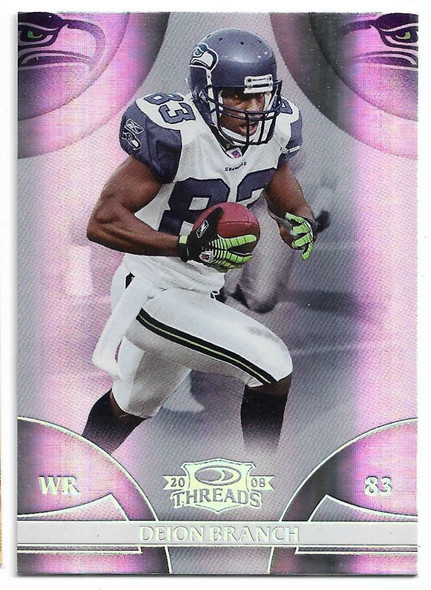 Deion Branch 2008 Donruss Threads Silver Holofoil Card 136 098/100