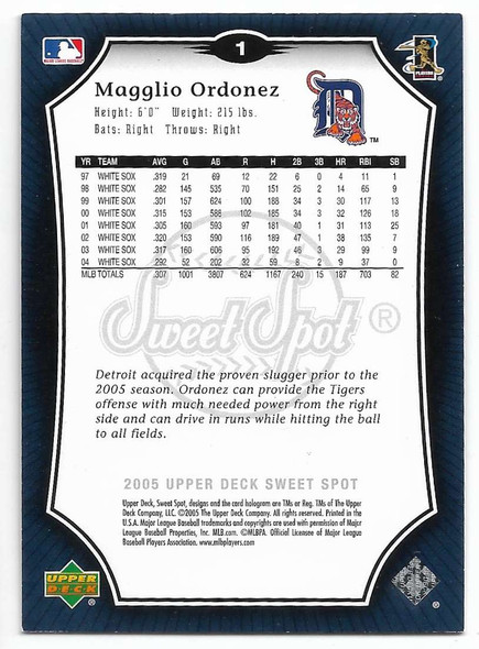 Magglio Ordonez 2005 Upper Deck Sweet Spot Gold Card 1 261/599