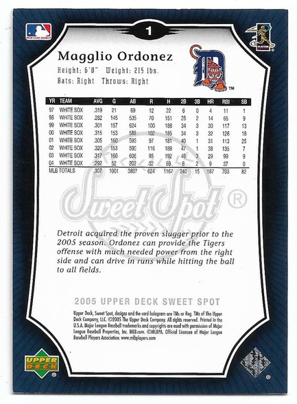 Magglio Ordonez 2005 Upper Deck Sweet Spot Gold Card 1 091/599