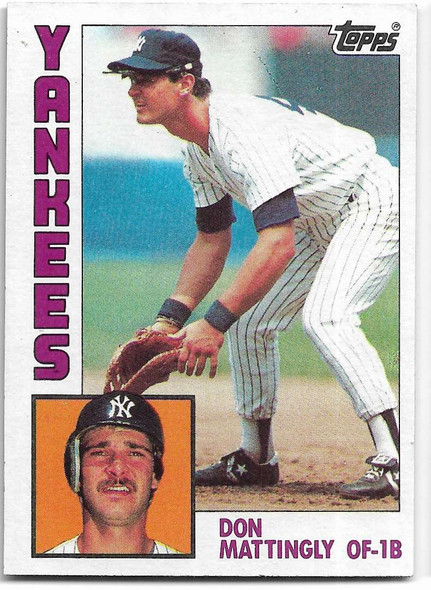 Don Mattingly 1984 Topps Rookie Card 8 (b)