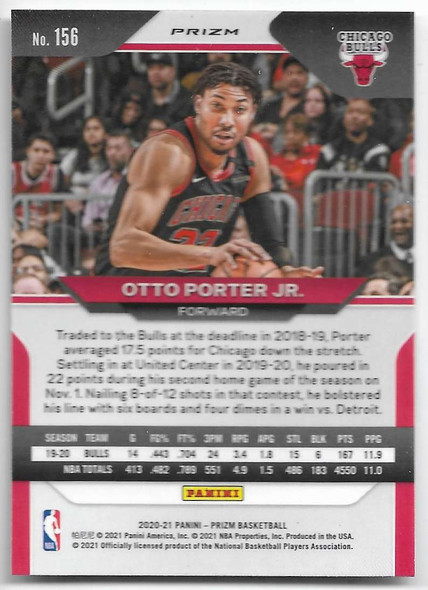 Otto Porter Jr. 2020-21 Panini Prizm Card 156