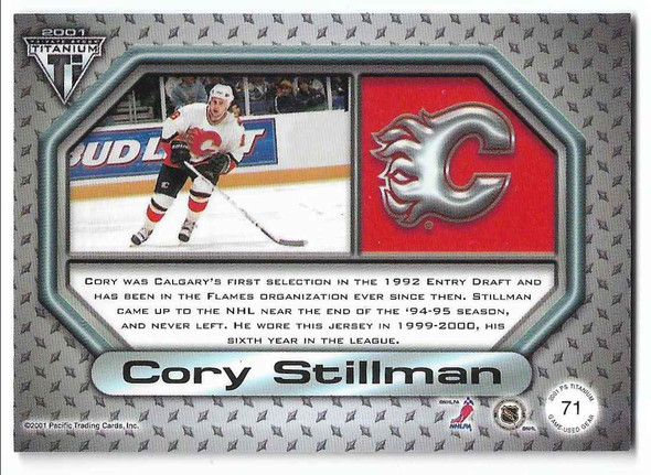 Cory Stillman 2000-01 Pacific Private Stock Titanium Game Gear Patches Card 71
