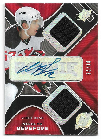 Nicklas Bergfors 2008-09 SPx  AUTOGRAPHED Rookie Card  220 08/25 ONLY 25 PRINTED!