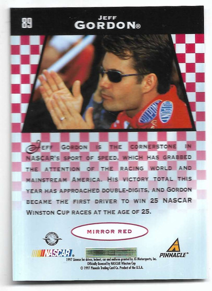 Jeff Gordon 1997 Pinnacle Certified Mirror Red Card 11