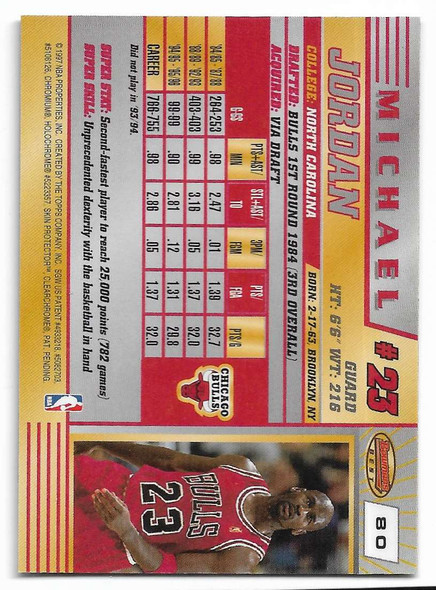 Michael Jordan 1996-96 Bowman's Best Card 80