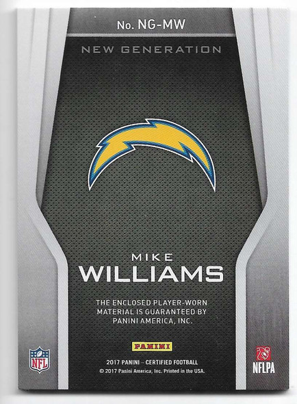 Mike Williams 2017 Panini Certified New Generation Jerseys Card NG-MW