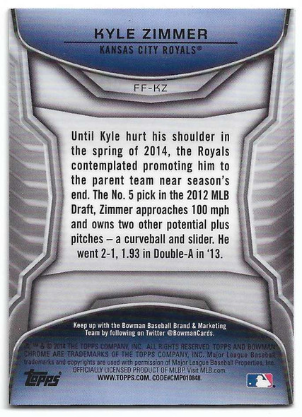 Kyle Zimmer 2014 Bowman Draft Picks & Prospects Chrome Future of the Franchise Mini Card FF-KZ