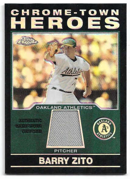 Barry Zito 2004 Topps Chrome Hometown Heroes Relics Card CHR-BZ