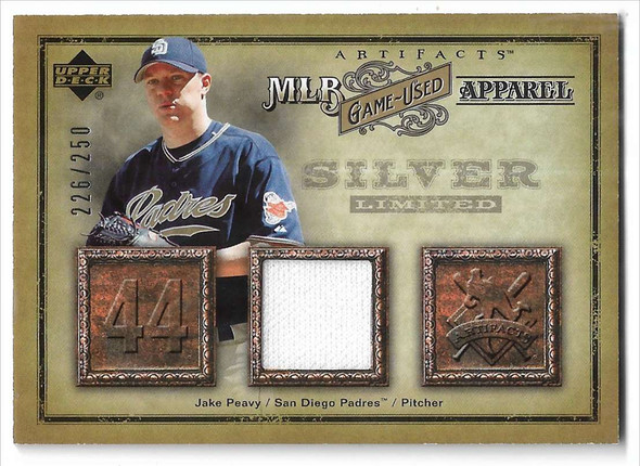 Jake Peavy 2006 Upper Deck Artifacts ML Game-Used Apparel Silver Limited Card MLB-PE 226/250