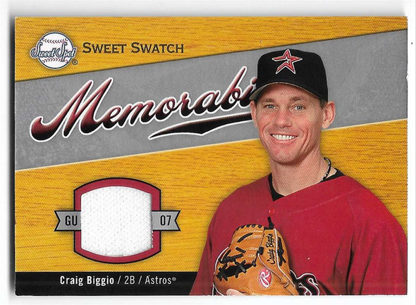 Craig Biggio 2008 Upper Deck Sweet Spot Sweet Swatch Card SW-CB