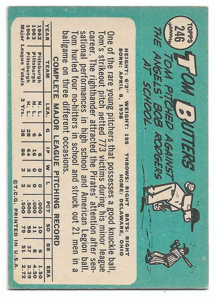 Tom Butters 1965 Topps Card 246