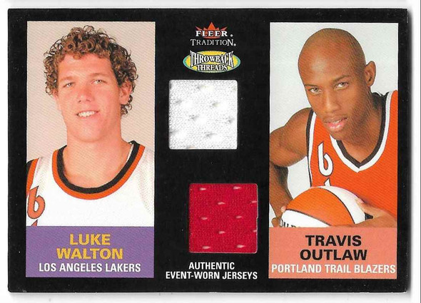 Luke Walton, Travis Outlaw 2003-04 Fleer Tradition Throwback Threads Card TTD-LW/TO