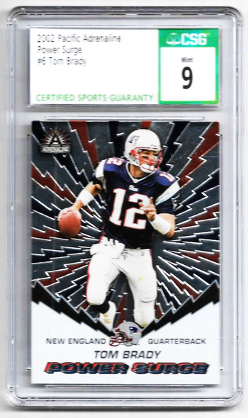 Tom Brady 2002 Pacific Adrenaline Power Surge Card 6 CSG 9