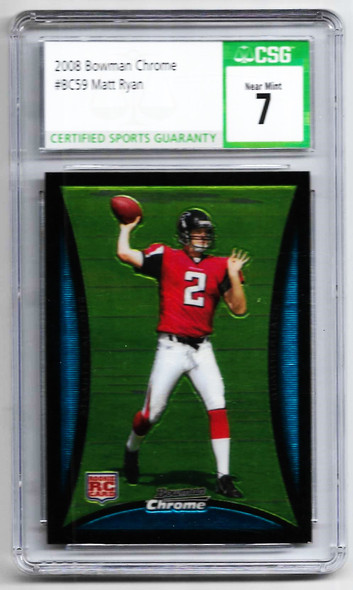 Matt Ryan 2008 Bowman Chrome Rookie Card BC59 CSG 7