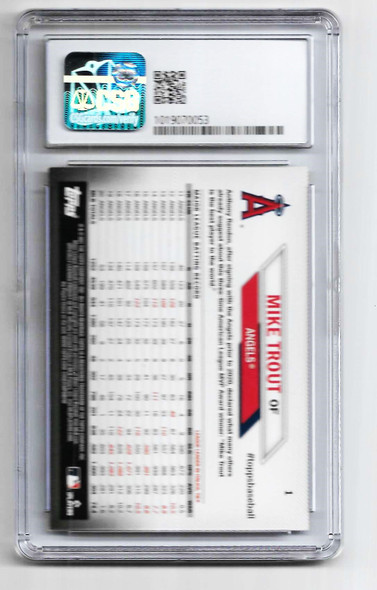 Mike Trout 2021 Topps National Card Day Card 1 Graded 8.5 CSG