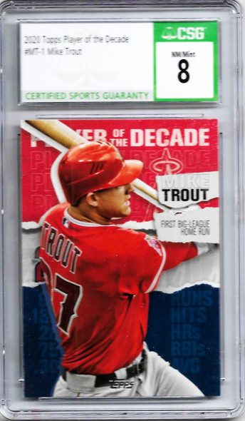 Mike Trout 2020 Player of the Decade Card MT-1 Graded 8 CSG