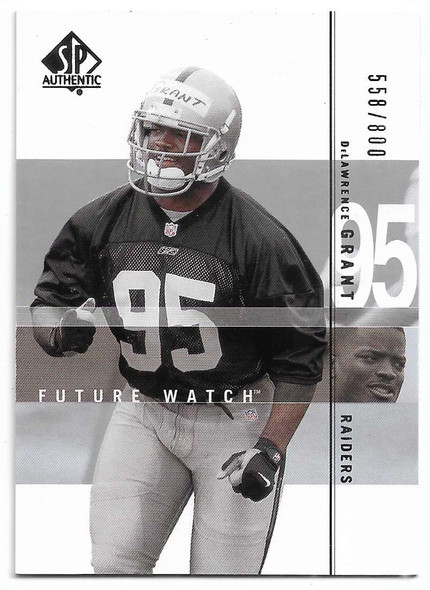 DeLawrence Grant 2001 SP Authentic Future Watch Rookie Card 167 558/800
