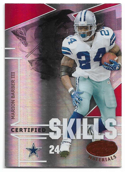 Marion Barber III 2008 Leaf Certified Materials Skills Red Card CS-3 178/250