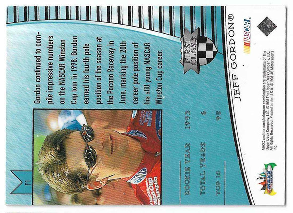 Jeff Gordon 1998 Maxximum First Class Card F1