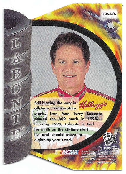 Terry Labonte 1999 Press Pass Premium Extreme Fire Die-Cut Card FD5A