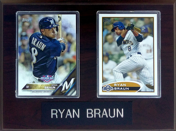 Ryan Braun Milwaukee Brewers 2-Card 6x8 Plaque