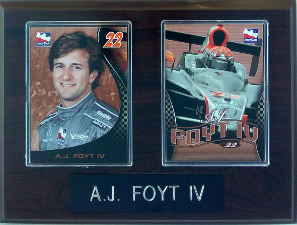 AJ Foyt IV Indycar Driver 2-Card 6x8 Plaque
