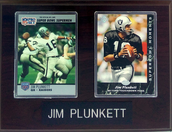 Jim Plunkett Oakland Raiders 2-Card 6x8 Plaque
