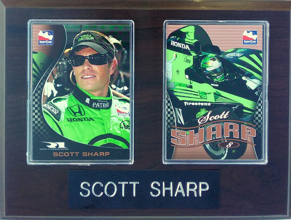 Scott Sharp IndyCar Driver 2-Card 6x8 Plaque