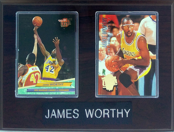James Worthy Los Angeles Lakers 2-Card 6x8 Plaque