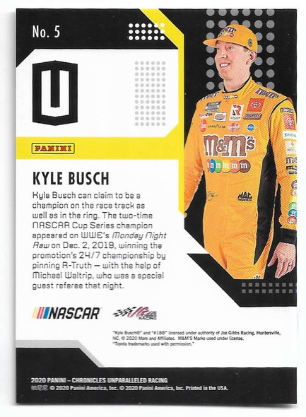 Kyle Busch 2020 Panini Chronicles Unparalleled Card 5