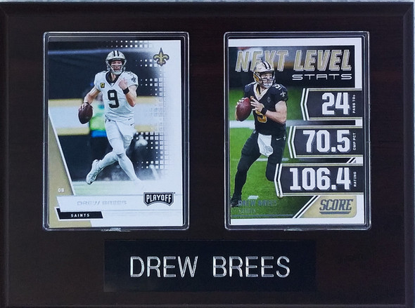 Drew Brees New Orleans Saints 2-Card 6x8 Plaque