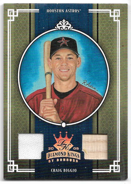 Craig Biggio 2005 Donruss Diamond Kings Jersey and Bat Card 102 022/200