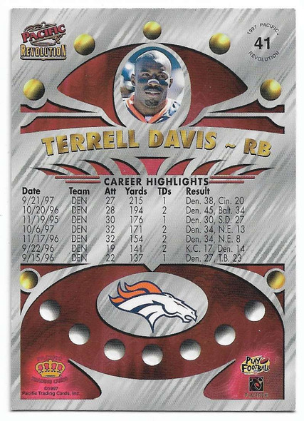 Terrell Davis 1997 Pacific Revolution Card 41