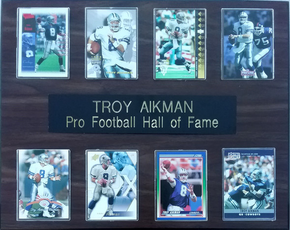 Troy Aikman Dallas Cowboys 8-Card 12x15 Cherry-Finished Plaque